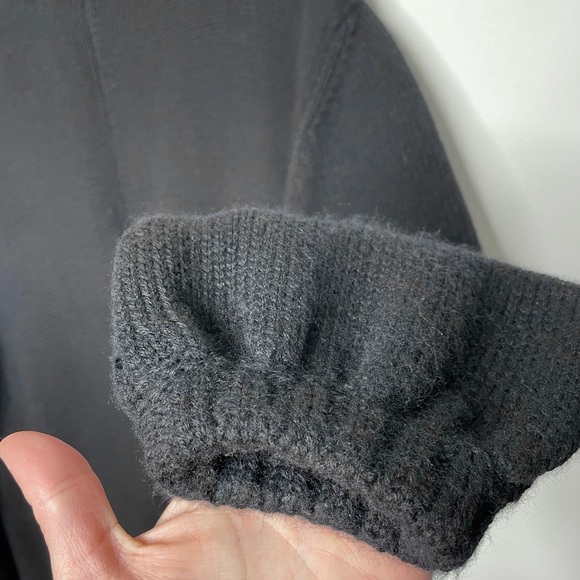 Yigal Azrouel | 100% Merino Wool Long Waterfall Cardigan Black Medium - Picture 4 of 6